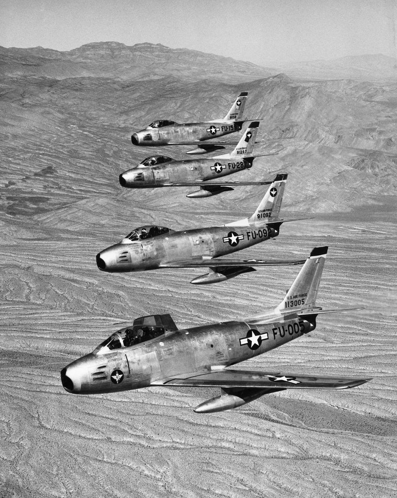 Detail of US Air Force Sabre Jets Flying by Anonymous