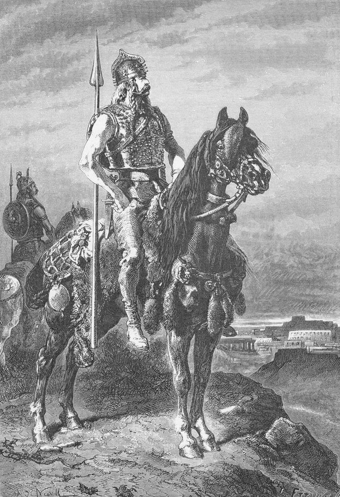 Detail of Gaelic Warrior on Horseback by Anonymous