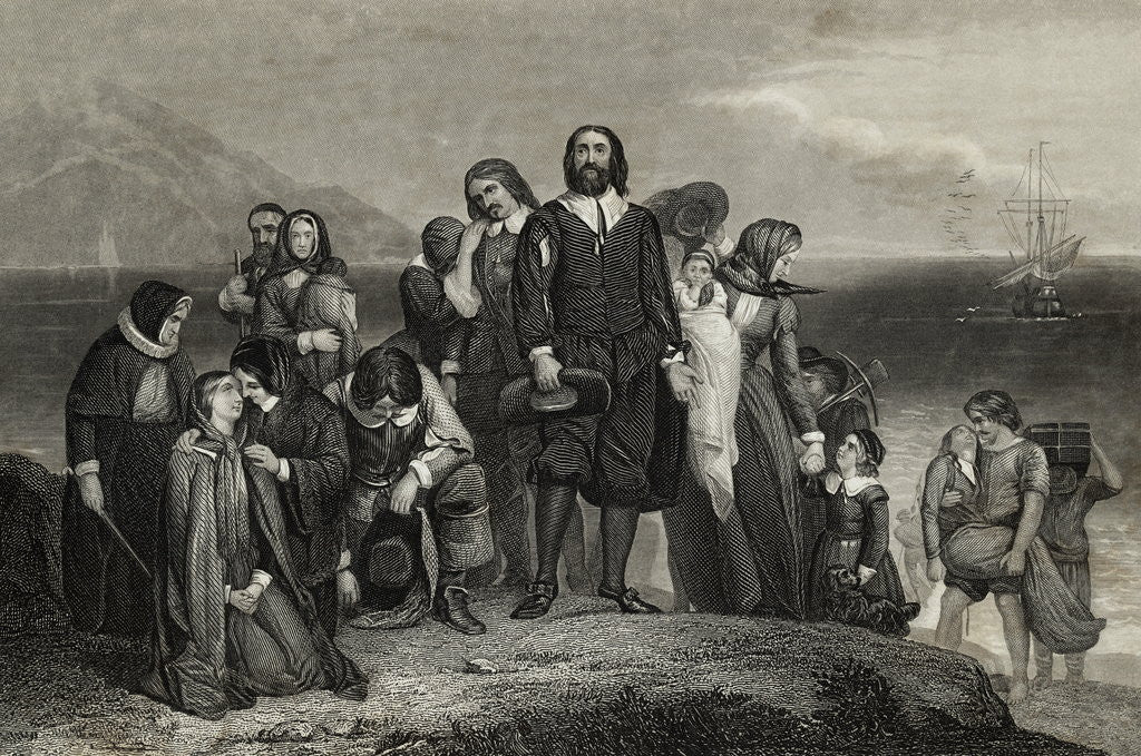 Pilgrims Arriving in New World by Corbis