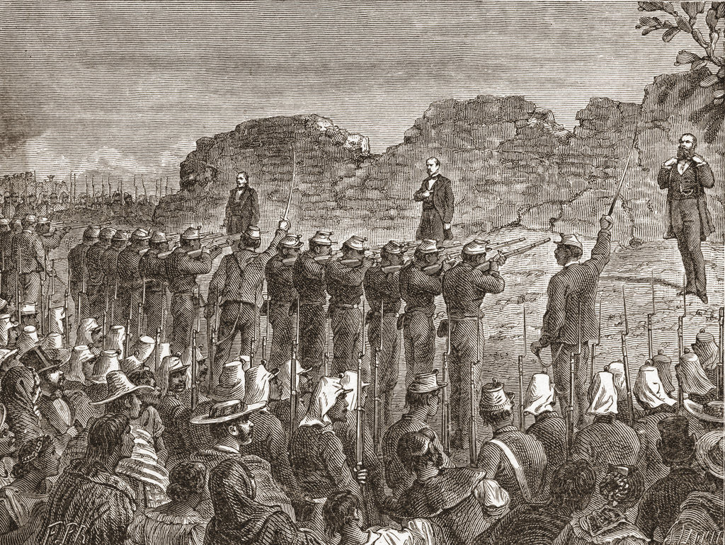 Detail of Illustration of Execution of Emperor Maximilian and Accomplices by Anonymous