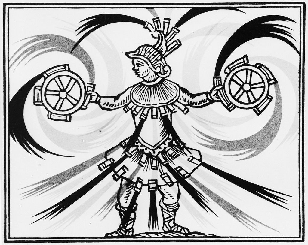 Detail of Print of a Man Holding Fireworks by Anonymous