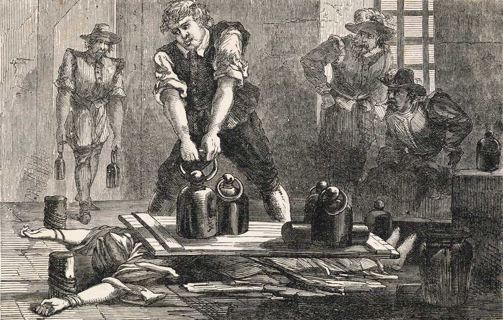 Detail of Pressing Margaret Clitheroe to Death by Anonymous