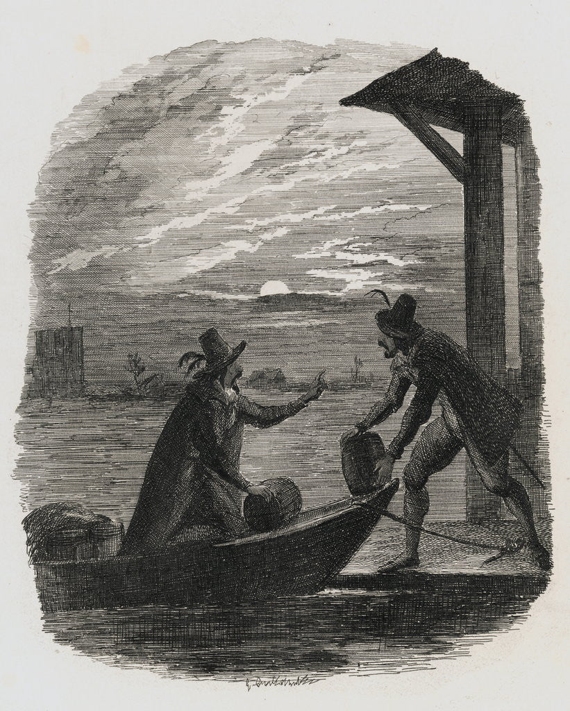 Detail of Guy Fawkes and Catesby Exporting Gun Powder Under Moonlight by Anonymous