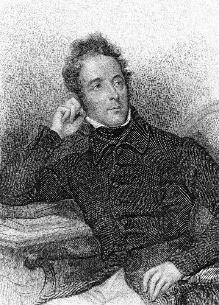 Detail of Portrait of Alphonse de Lamartine by Anonymous