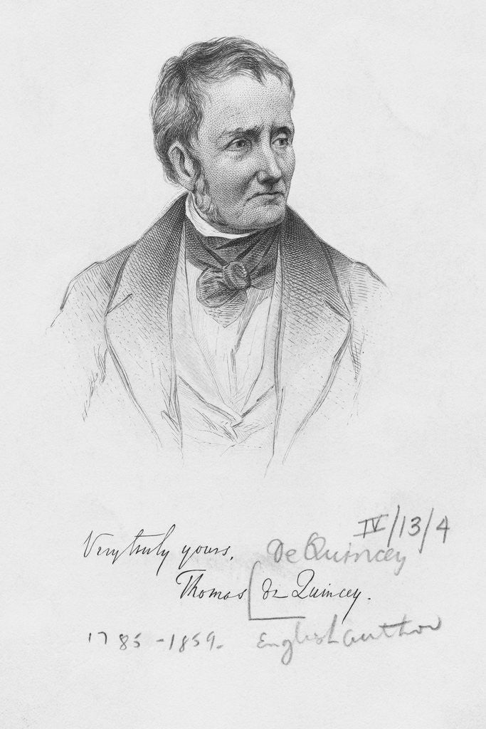 Detail of Portraits of English Author Thomas De Quincey by Anonymous