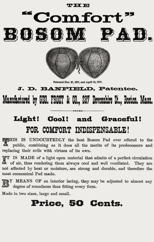 Detail of Illustration Showing Early Designed Bosom Pad by Anonymous