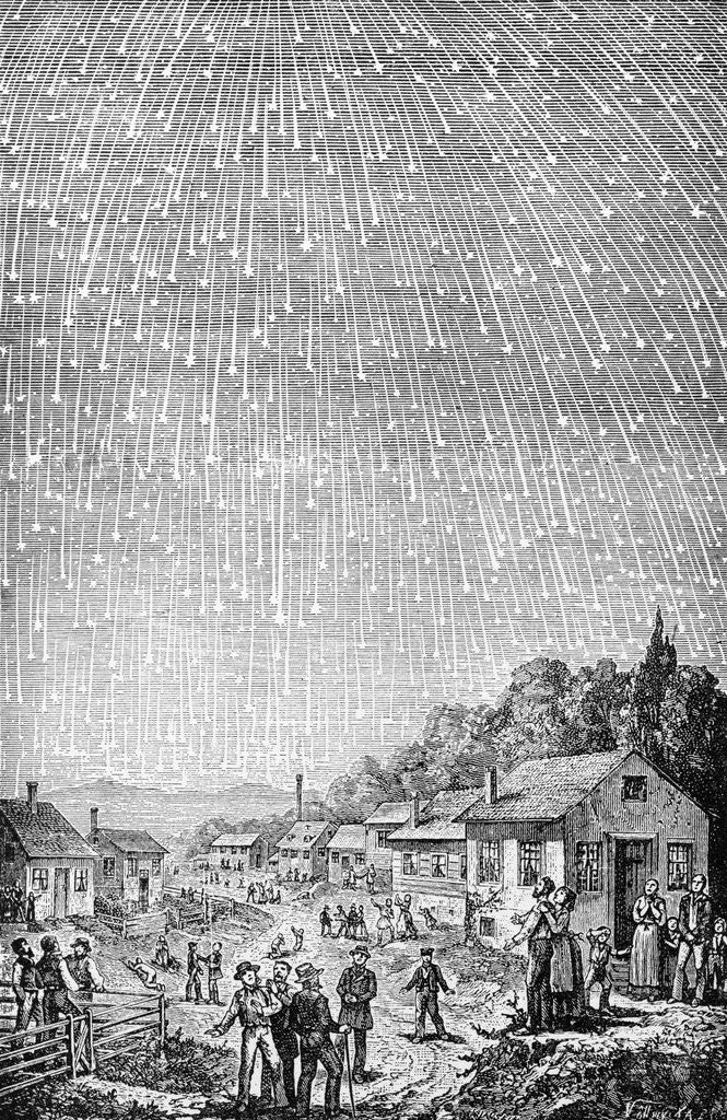 Detail of Illustration Depicting Meteor Shower by Anonymous