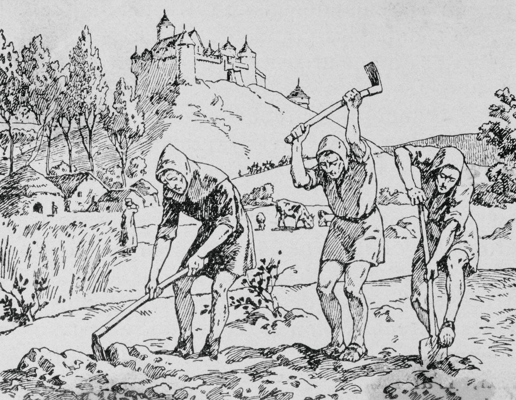 Detail of Serfs Toiling in the Field by Corbis