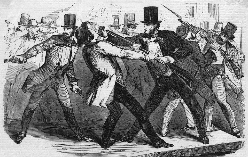 Detail of David S. Terry Stabs S.A. Hopkins by Anonymous