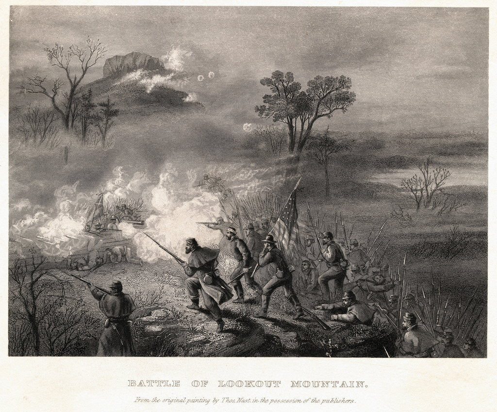 Detail of Civil War Scene at Battle of Lookout Mountain by Corbis