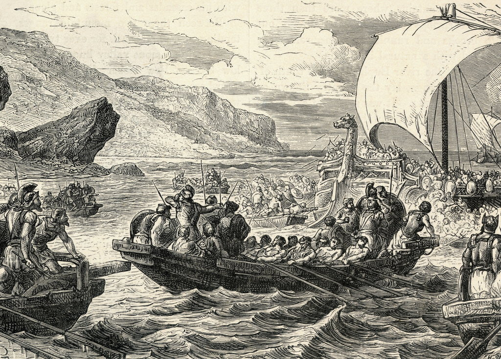 Detail of Phoenician Fleet Voyaging out to sea by Corbis
