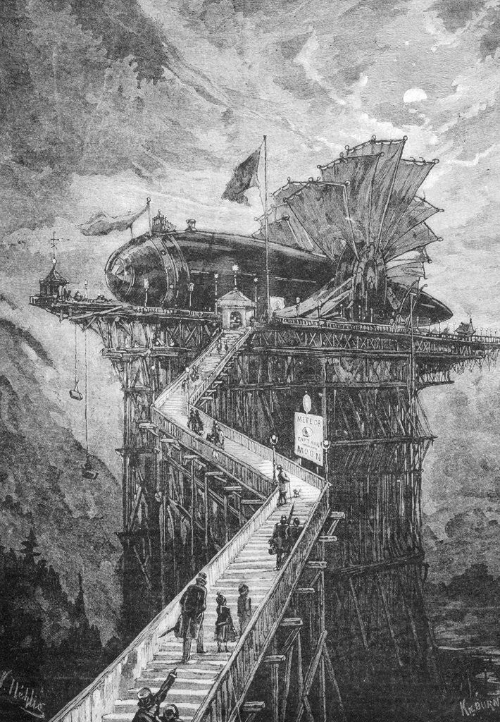 Detail of Gangplank to Fanciful Moon-Bound Ship by Anonymous