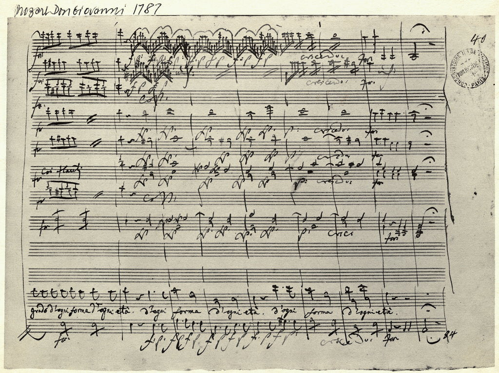 Detail of Musical Score of Don Giovanni by Mozart by Anonymous