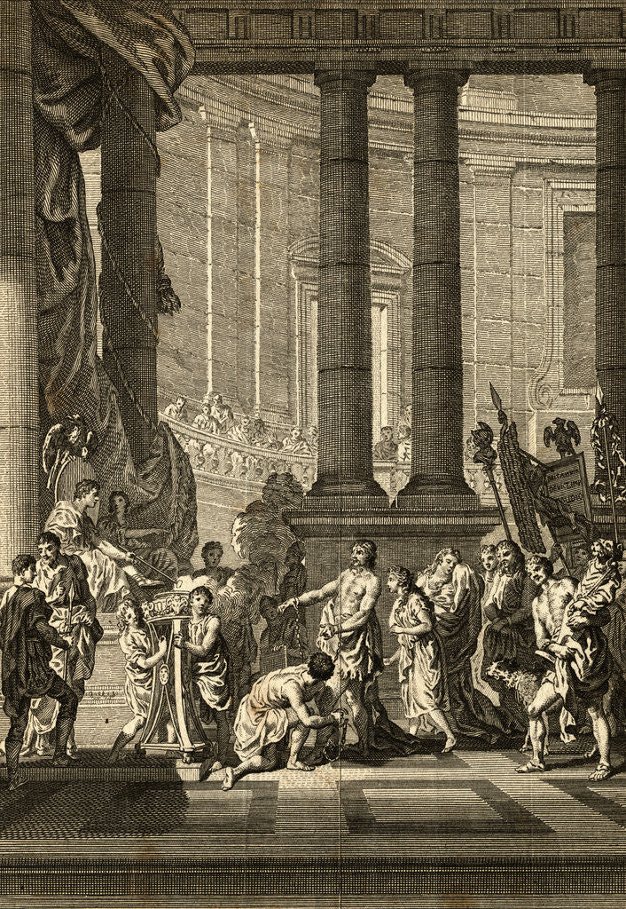 Detail of British Party Bowing to Emperor of Rome by Corbis