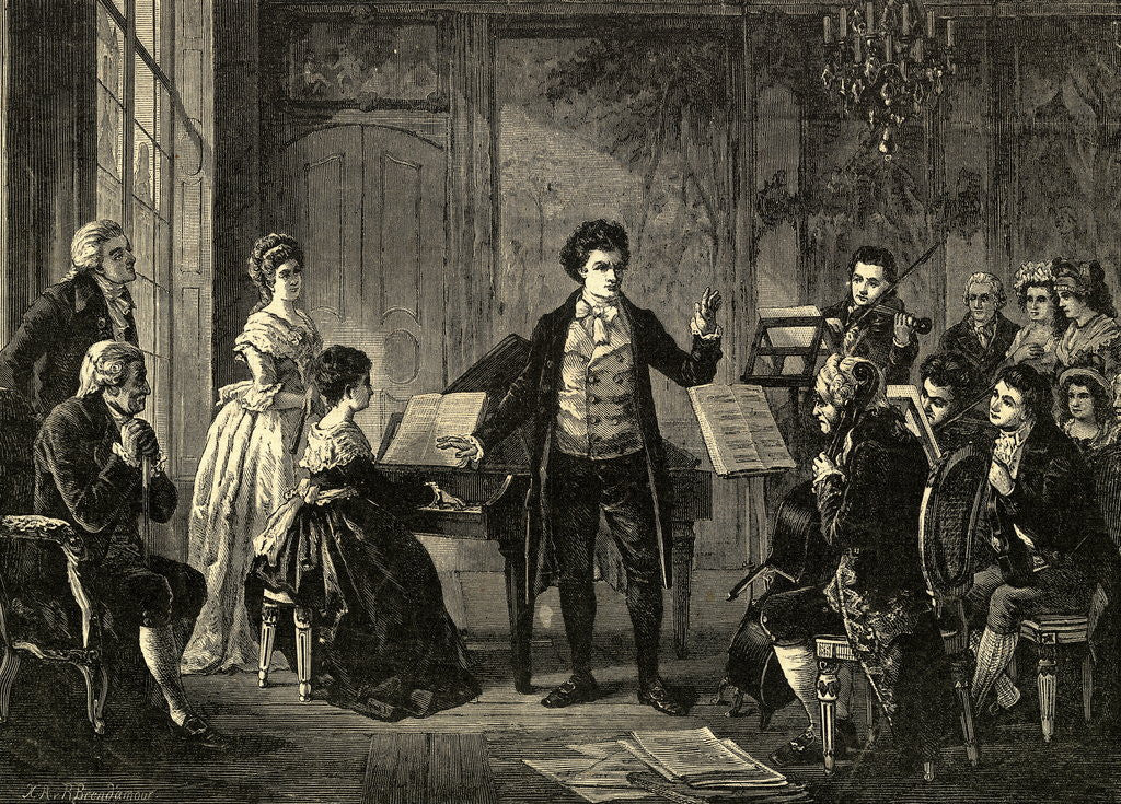 Detail of Ludwig Von Beethoven Conducting Rasumowsky Quartette by Anonymous