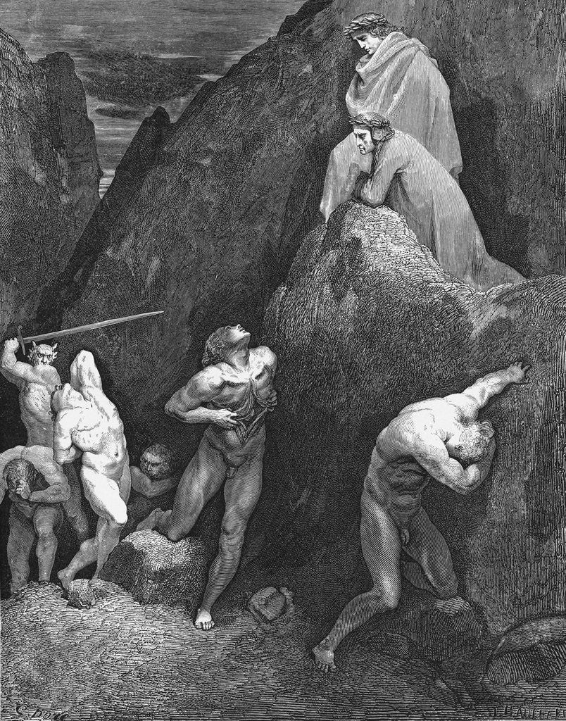 Detail of Book Illustration Depicting Souls of the Damned from Inferno by Dante by Anonymous