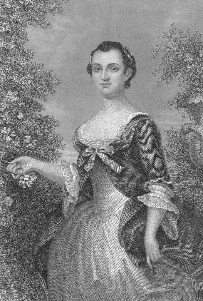 Detail of Portrait of Martha Washington by Anonymous