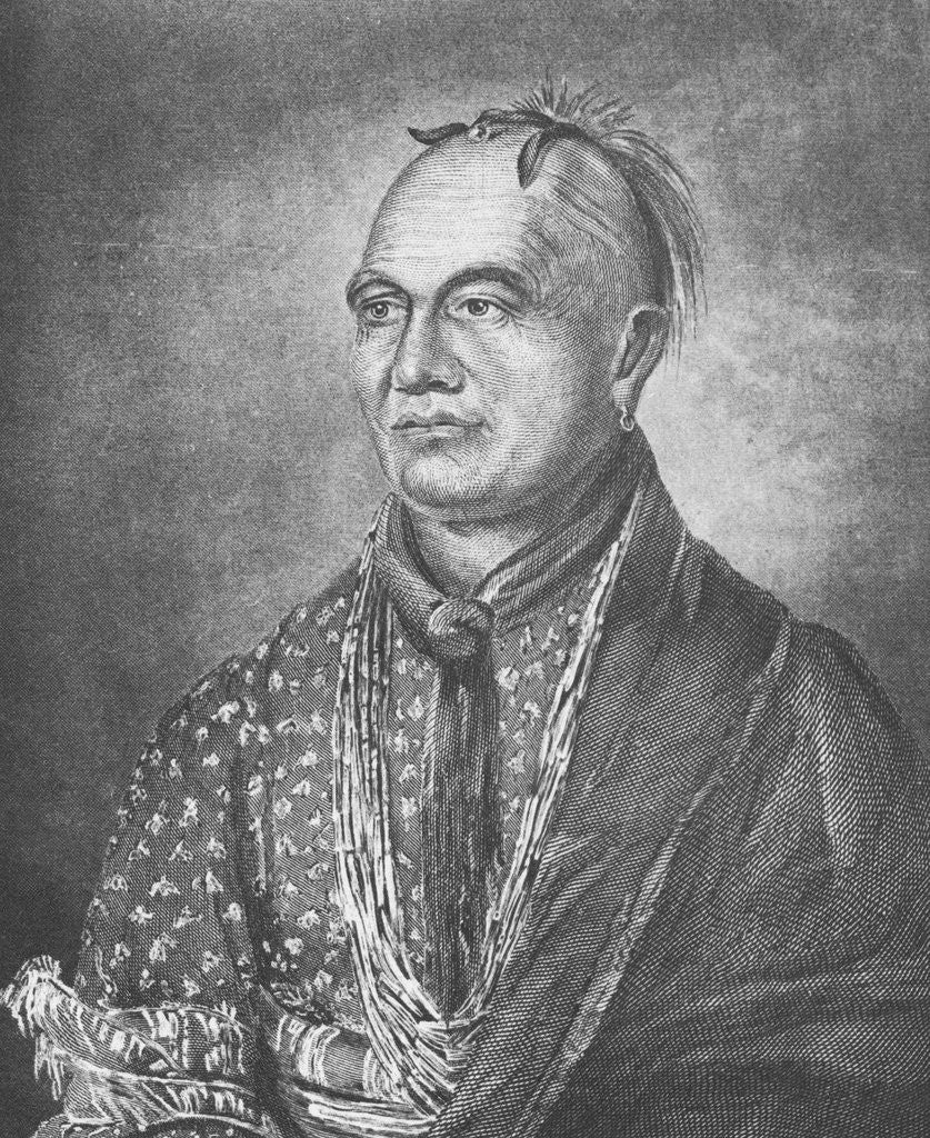 Detail of Portrait of Joseph Brant AKA Thayendanega by Anonymous