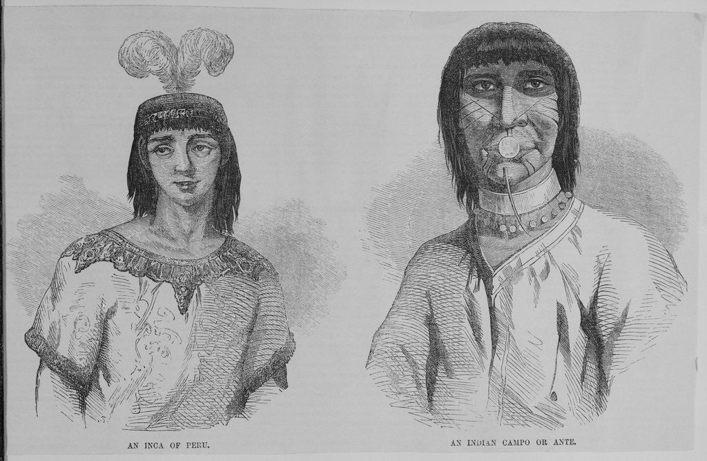 Detail of Woodcut of An Inca of Peru and An Indian Campo or Ante by Anonymous