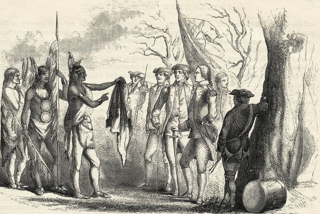 Detail of Print of James Oglethorpe Talking with Tomochichi by Anonymous