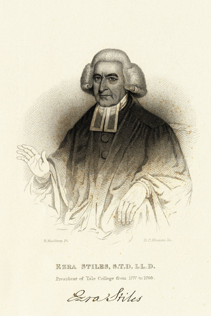 Detail of Portrait of Ezra Stiles by Anonymous