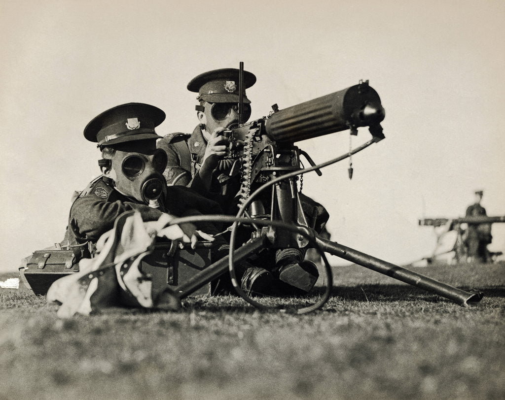 Detail of Soldiers With Gas Masks by Anonymous