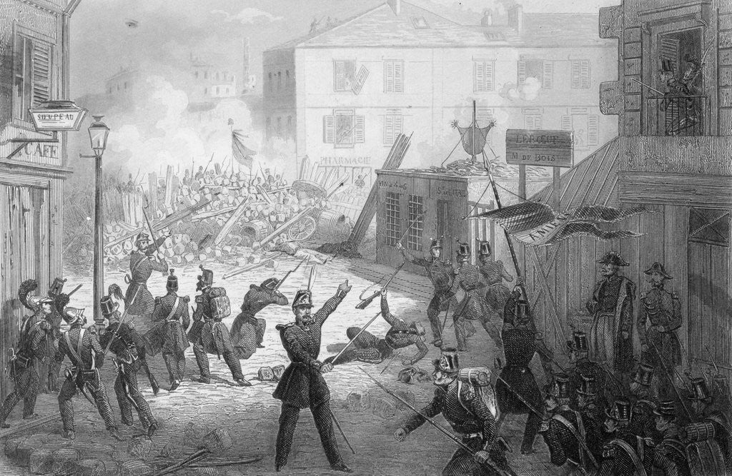 Detail of Drawing of French Revolution in City by Corbis