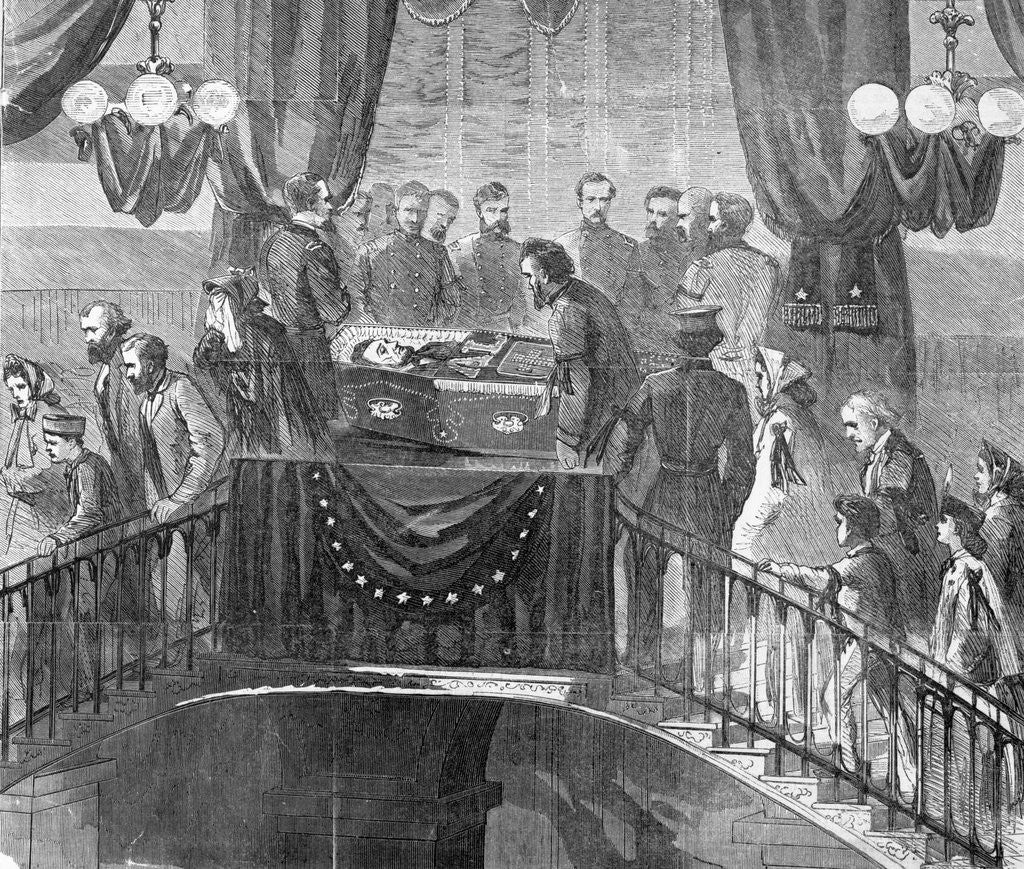 Detail of Drawing of Abraham Lincoln Funeral by Corbis