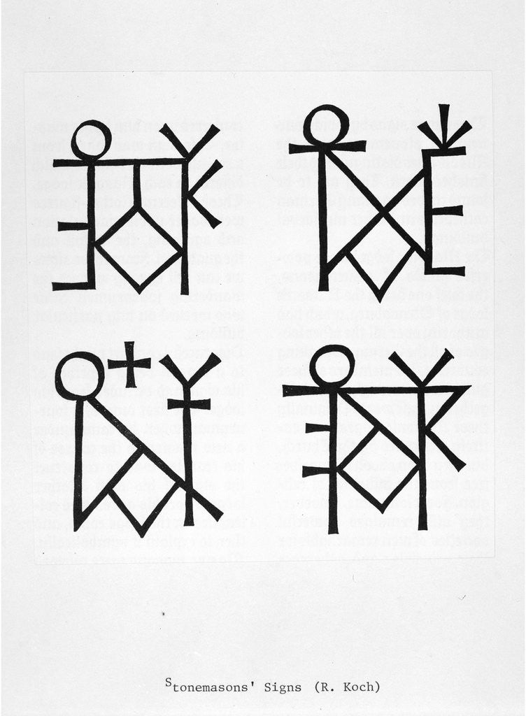 Detail of Stonemasons' symbols by Anonymous