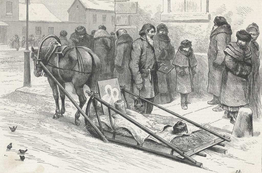 Detail of Poor Citizens Relief Man Collecting Street Donations by Anonymous