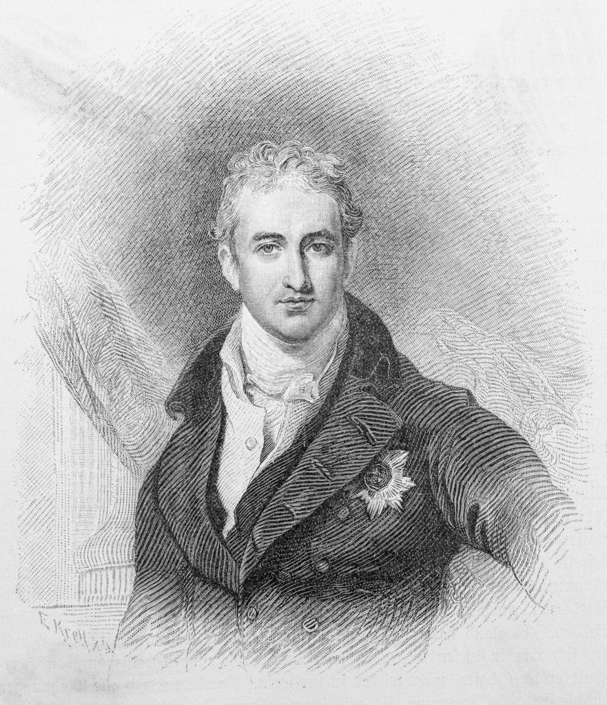 Detail of Illustrated Portrait of British Leader Robert Stewart by Anonymous
