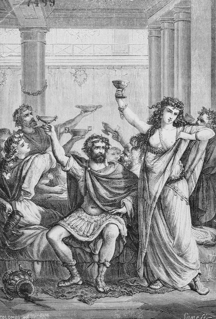 Detail of Engraving of Hannibal and His Men Celebrating in Capua by Anonymous