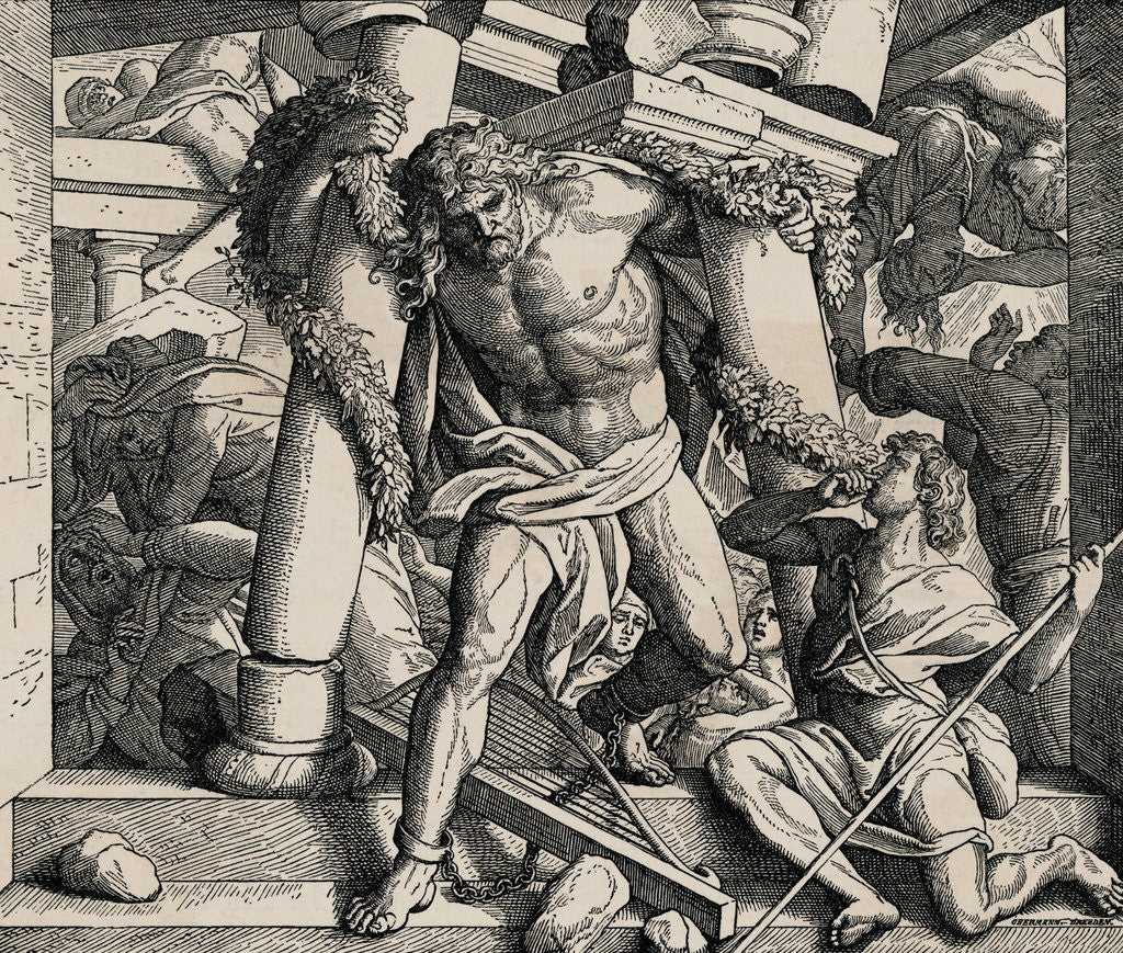Detail of Samson Destroying Building by Anonymous