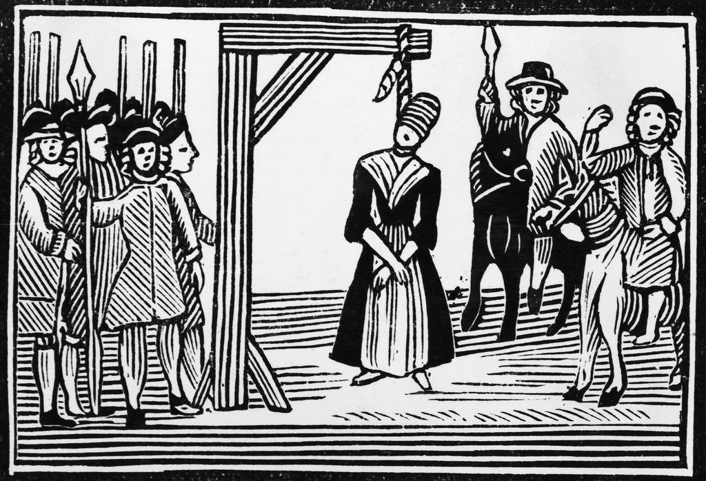 Detail of Woodcut Of A English Witch Hanging by Anonymous