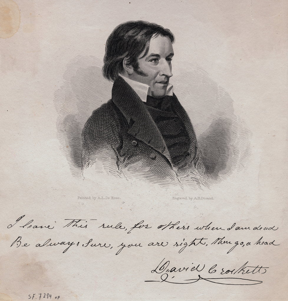 Detail of Portrait of David Crockett by Anonymous