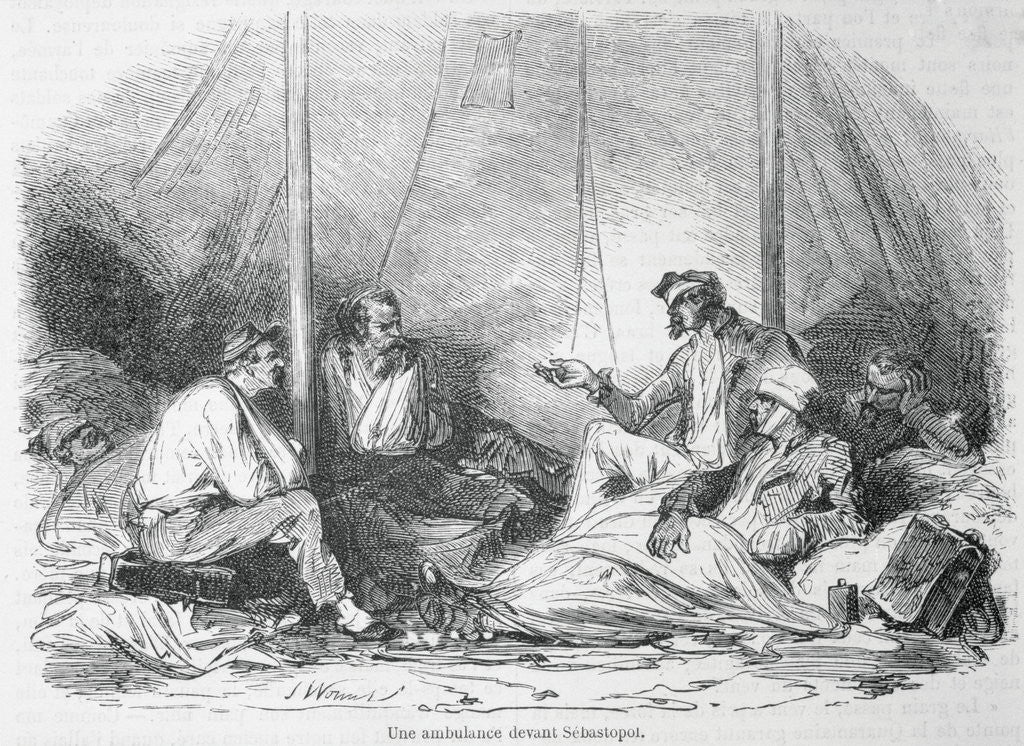 Detail of Soldiers Recovering in Field Hospital by Anonymous