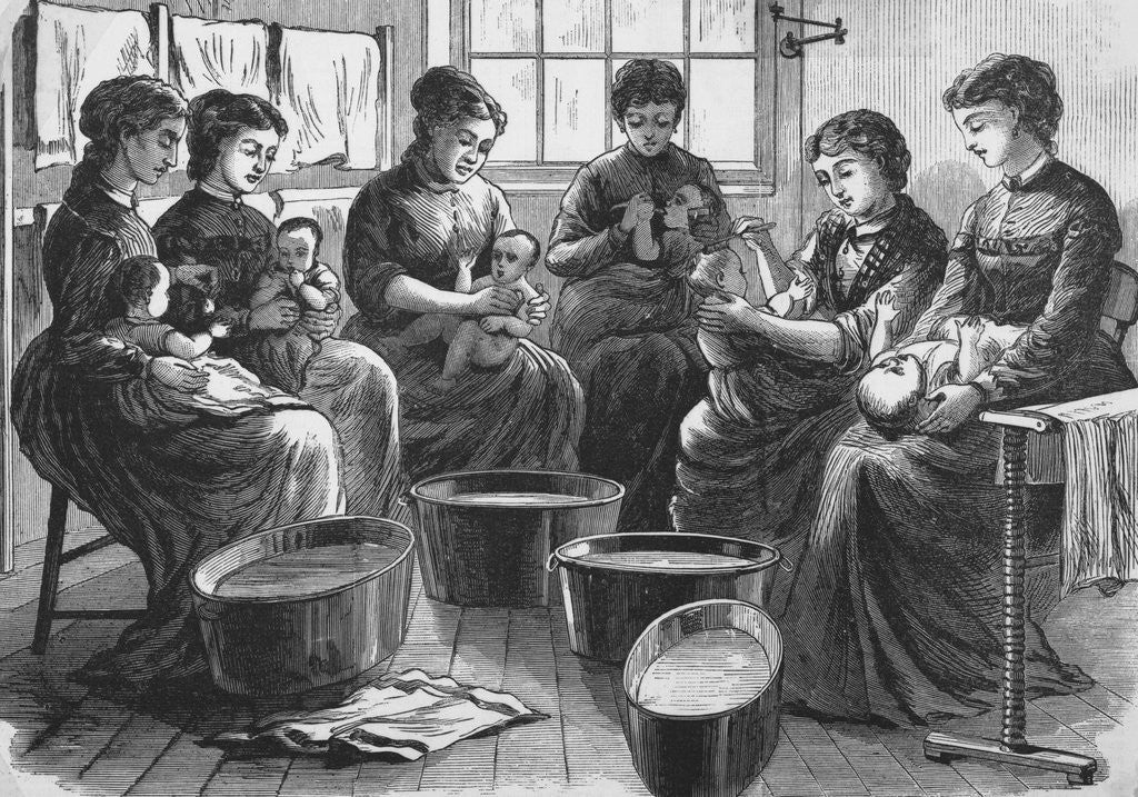 Detail of Women Washing Babies by Anonymous