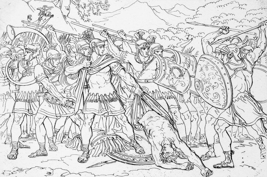 Detail of Battle Between Romans and Gauls by Anonymous