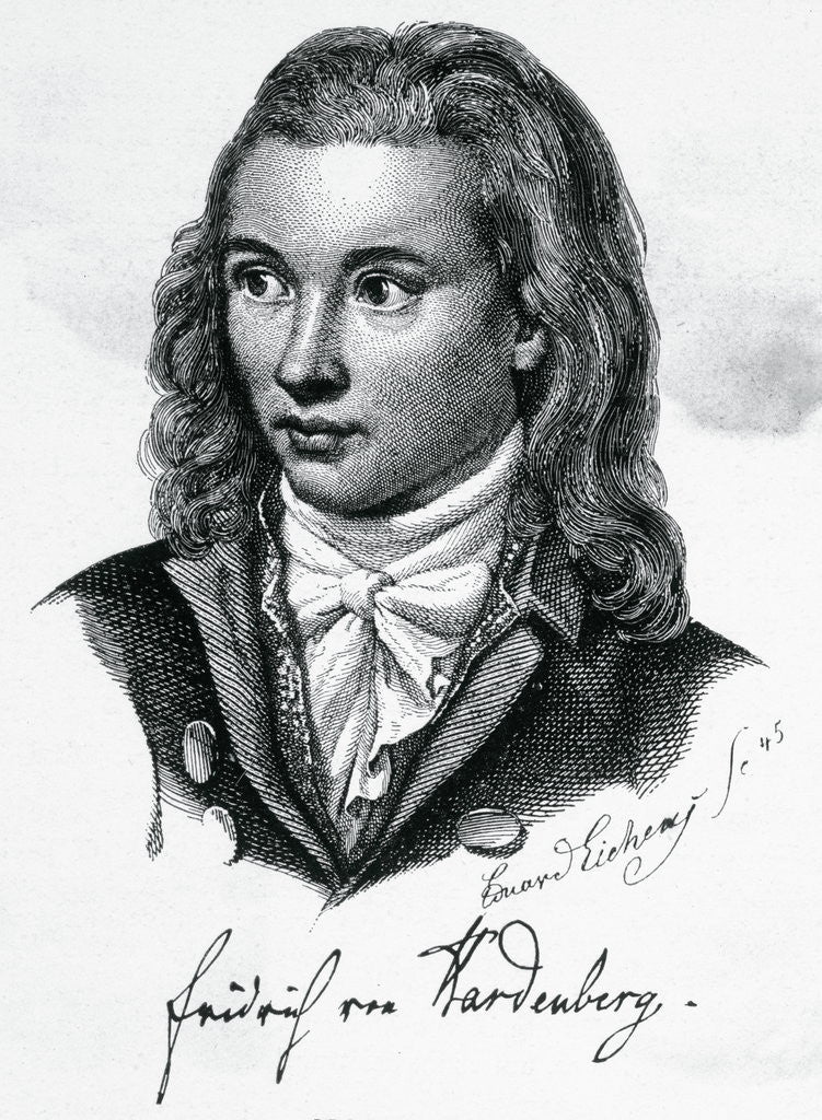 Detail of Illustrated Portrait of Poet Friedrich Leopold Von Hardenberg by Anonymous