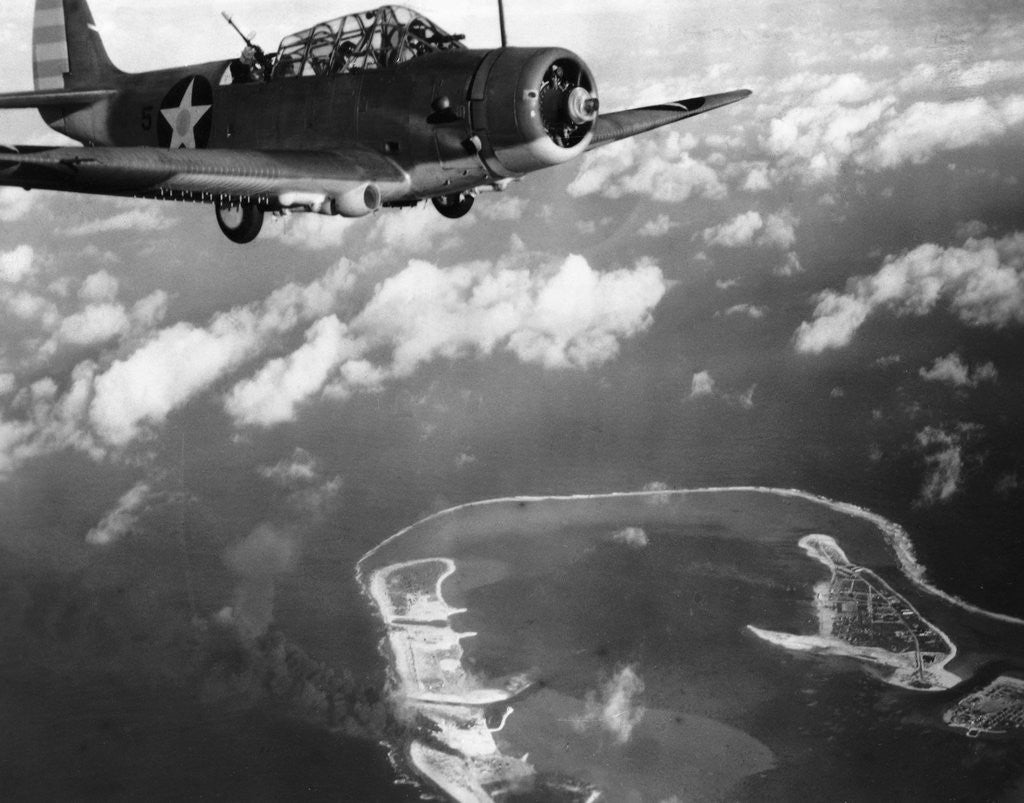 Detail of Fighter Plane Hovering Over Paific by Anonymous