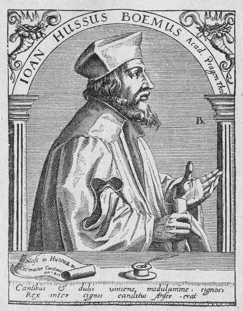 Detail of Profile of Reformer Jan Huss Gesturing by Anonymous