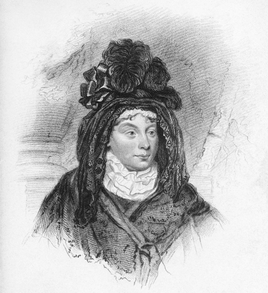 Detail of Queen Charlotte Sophia Wearing Elaborate Headdress by Anonymous