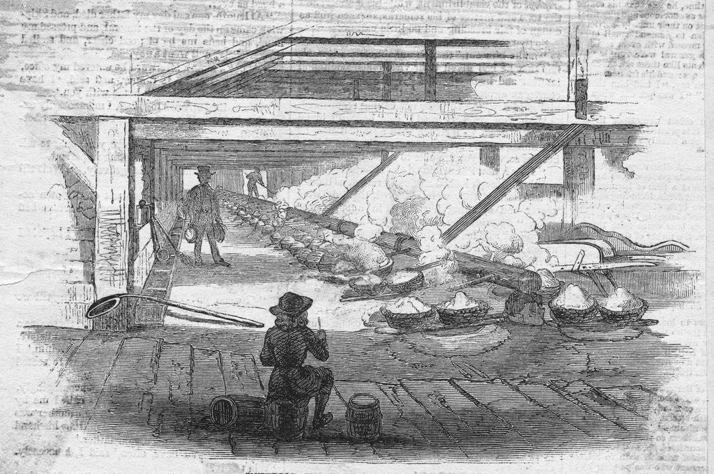 Detail of Illustration of a Salt Works Plant by Corbis