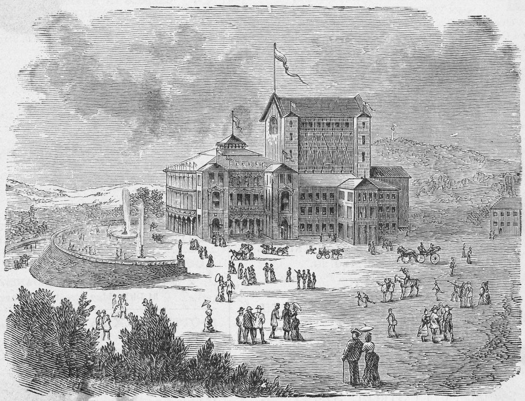 Detail of Engraving of the Festspielhaus in Bayreuth, Germany by Anonymous
