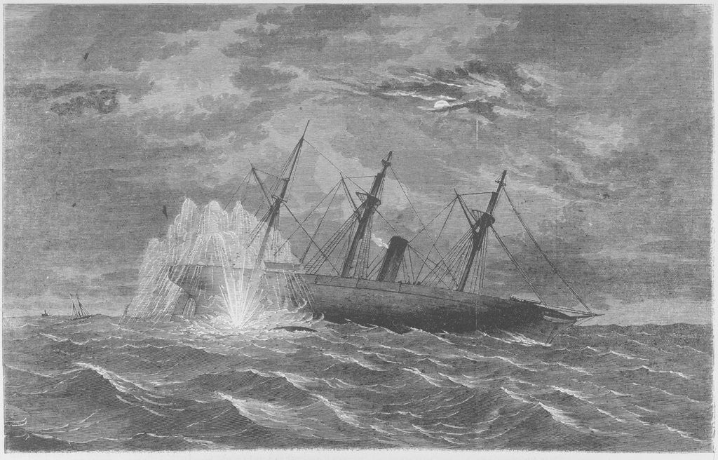 Detail of Print Showing the Loss of the USS Housatonic by Anonymous