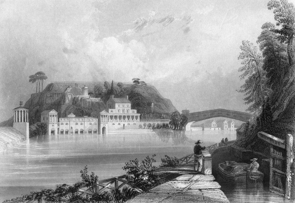 Detail of Schuylkill Water Works by William Henry Bartlett