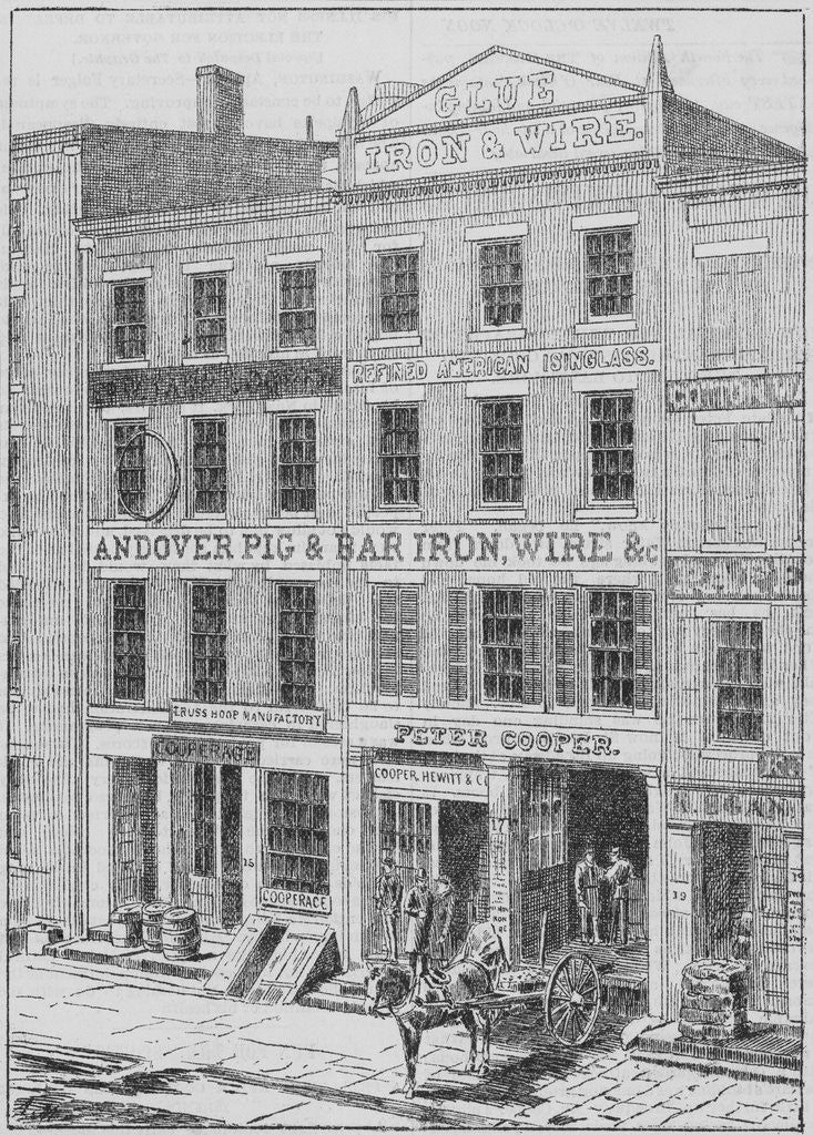 Detail of Illustration of The Peter Cooper Store in Burling Slip by Anonymous