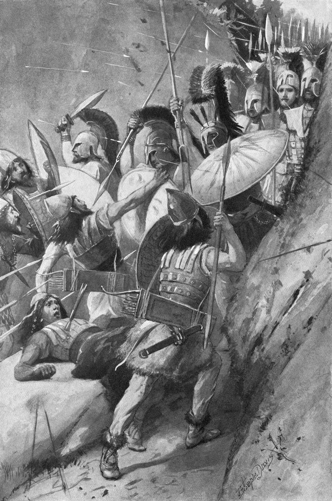 Detail of Print Showing the Spartans Capturing Mount Ithome by Anonymous