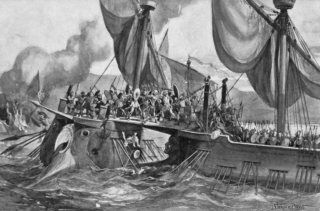 Detail of Men on a Boat by Anonymous