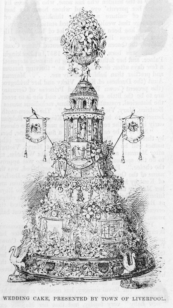Detail of Drawing of Wedding Cake Print by Anonymous